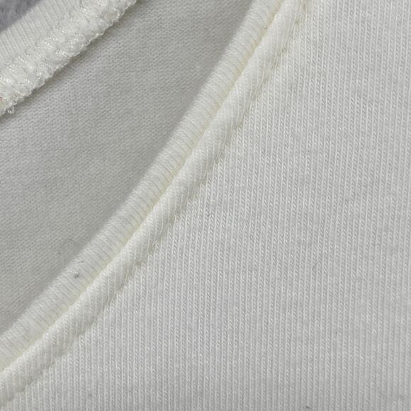 EILEEN FISHER Tank Top M Stretch Cotton Jersey Scoop Neck Shell Off White USA - Picture 6 of 10